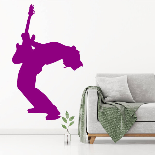 Veselá Stena Samolepka Silueta Rocker Farba: fialová, Veľkosť: 80 x 49 cm