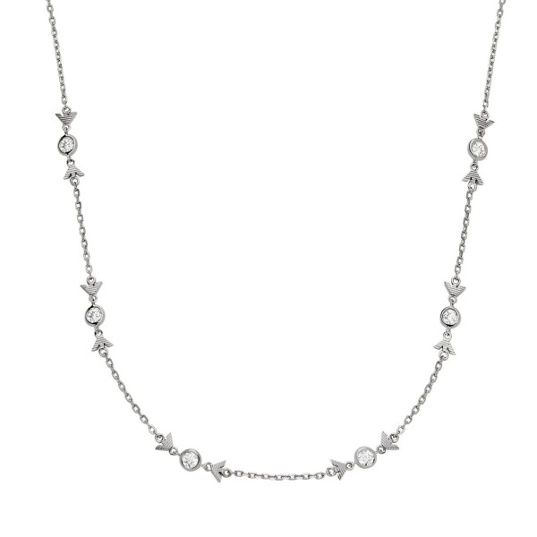 Emporio Armani Fashion strieborný náhrdelník so zirkónmi EG3615040