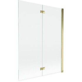 MEXEN - MIST vaňová zástena 130x150 cm 6mm 2-s, zlatá, číra, pravá 8A9-130-002-50-00-P