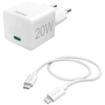 HAMA set: rýchla USB nabíjačka USB-C PD 20 W + kábel USB-C Lightning 1 m