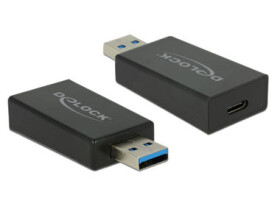 DeLock adaptér SuperSpeed USB 10 Gbps (USB 3.1 Gen 2) TypA samec gt; USB Type-C samica čierna (65689)