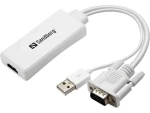Sandberg konvertor VGA + Audio gt; HDMI biela (508-78)