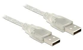 DeLock USB-A - USB-A transparentný / Kábel / USB 2.0 / 0,5 m (83886)