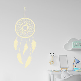 Veselá Stena Samolepka Lapač snov ornament Farba: béžová, Veľkosť: 80 x 31 cm
