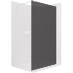 CERANO - Sprchová zástena Walk-in Onyx Round Ľ/P - 8 mm - guľatá vzpera - biela matná, grafitové sklo - 50x200 CER-8050BD191