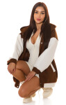 Trendy Oversized College Jacket brown Einheitsgroesse