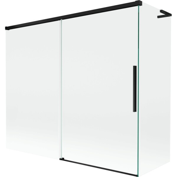 MEXEN/S - Rox L vaňová zástena 2-krídlová posuvná 180 + 80 x 150, transparent, čierna 8C9L-180-080-70-00