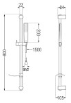 MEXEN/S - Alfa DF72 Set umývadlovej a sprchovej batérie s príslušenstvom, čierna 745704DF72-70