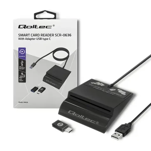 SCR-0636 / Čítačka čipových ID kariet / USB-C (50636)