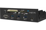 LogiLink UA0341 čierna / 5.25 USB Hub a čítačka kariet / 3x USB-A / 1x USB-C / 1x eSATA (UA0341)