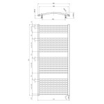 AQUALINE - ORBIT-E elektrické vykurovacie teleso, oblé, 600x1320 600 W, biela ILEO36T