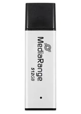 MediaRange MR1904 512GB strieborná/čierna / Flash disk / USB-A 3.2 Gen 1 / čítanie: 250 MB/s / zápis: 160 MB/s (MR1904)