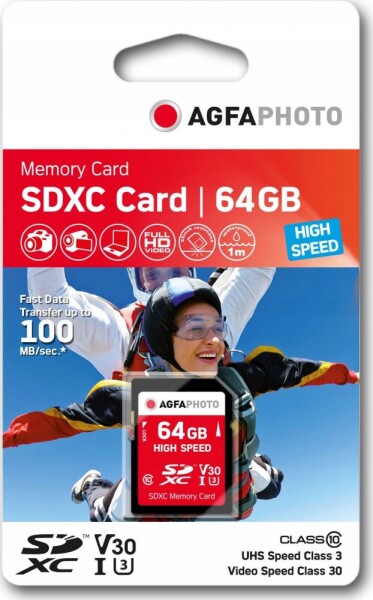 AgfaPhoto Agfa SD SDXC 64 GB Class 10 UHS-I/U1 V30 (SB6036)