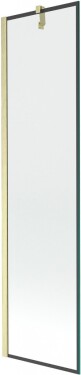 MEXEN/S - Next vaňová zástena FIX 50 x 150, čierna vzor, zlatá kartáčovaná 895-050-000-00-70-55