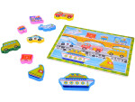 Mamido Drevené puzzle doprava vozidla 9 dielikov priraď tvary ZA5257