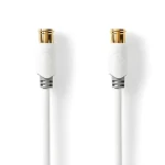 Nedis F Quick kábel F(M)-F(M) pozlátený biela / Kábel / 75 Ohm / 90 dB / dvojité tienenie / 5 m / PVC (CSBW41300WT50)