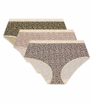 Dámske bavlnené nohavičky 3 ks DIM LES POCKETS COTTON BOXER 3x - DIM - svetlohnedá M