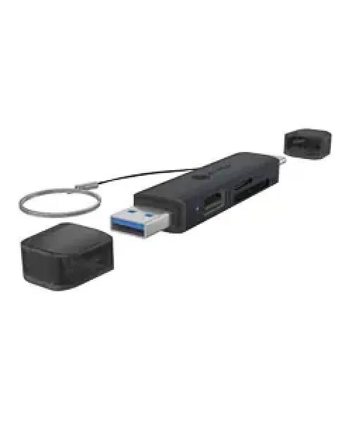 Icy Box IB-CR203-CU3 čierna / Externá čítačka pamäťových kariet / USB-A USB-C 3.2 Gen 1 (61179)