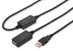 Digitus USB-A čierna / Predlžovací kábel / USB 2.0 / 20 m / aktívny (repeater) (DA-73102)