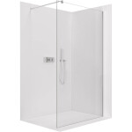 CERANO - Sprchová zástena Walk-in Onyx Round Ľ/P - 6 mm - chróm, transparentné sklo - 80x190 CER-670897
