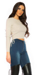 Sexy KouCla Crop Ripp sweater with lacing Einheitsgroesse