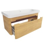 Kúpeľňová skrinka s umývadlom SAT Fusion 97,5x43x45 cm dub medový mat SATFUSION100DMMW SATFUSION100DMMW