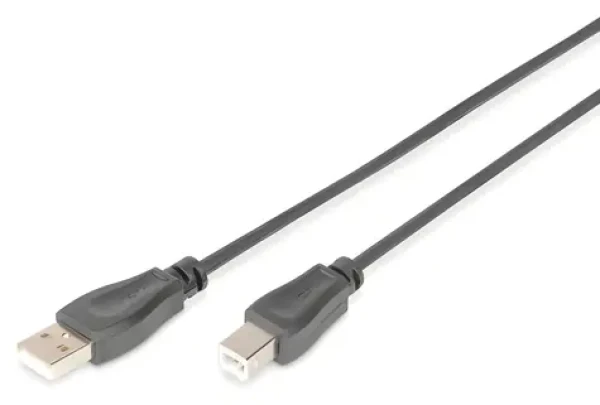 Digitus USB 2.0 kábel AB čierny / Kábel / 1,8 m / USB 2.0 (AK-300105-018-S)