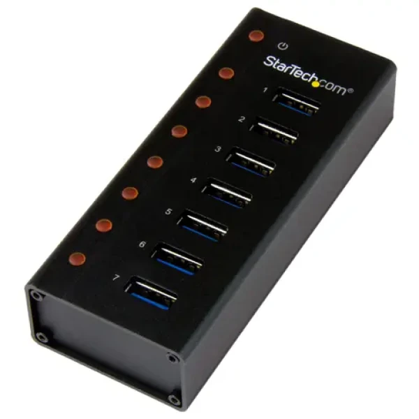 StarTech USB 3.0 HUB 7 portov čierna / USB hub / aktívne napájanie / hliník (ST7300U3M)