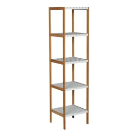 MSV RÉGIA bambusový regál - 5 police biely / MDF / 85 cm (8422914500148)