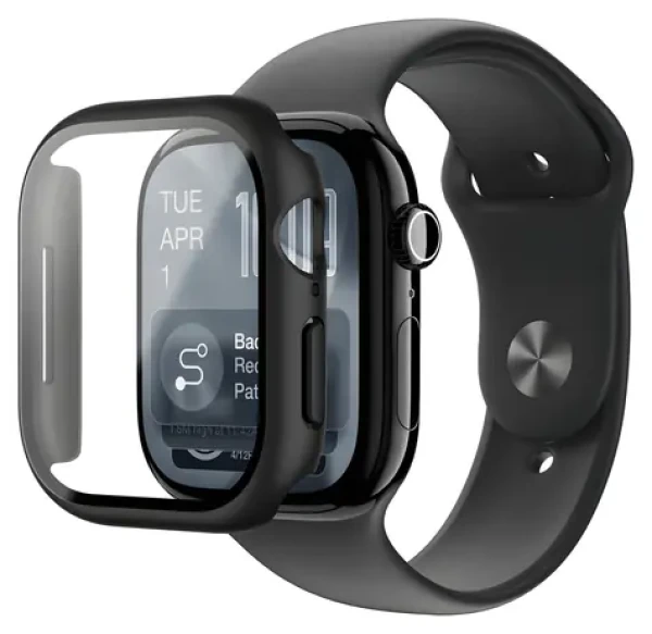 AmazingThing Radix Glass Case pre Apple Watch Series 11 42mm čierna / Ochranný kryt / Tvrdené sklo