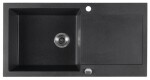 SAPHO SAPHO - Drez granitový zabudovateľný s odkvapom, 97x50cm, čierny GR1614