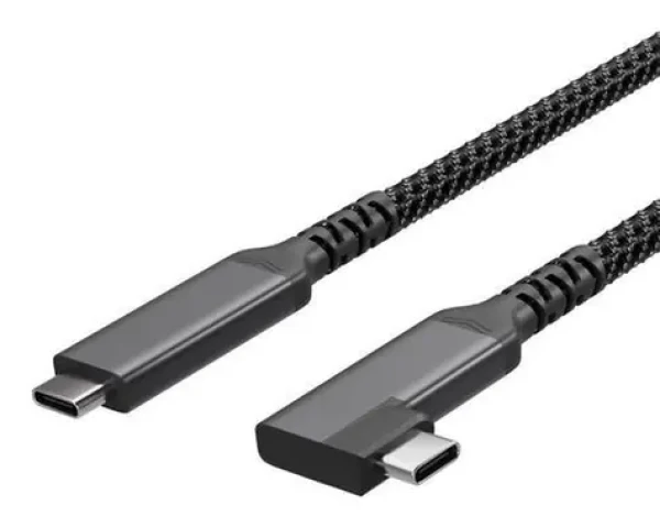 Shiverpeaks USB-C nabíjací kábel 90° / Nabíjací kábel / USB 3.2 / PD 100 W / textilný / 1 m (FL31-75014)