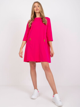Dámske šaty RV SK 6274.36P Fuchsia - FPrice S/M tmavě růžová