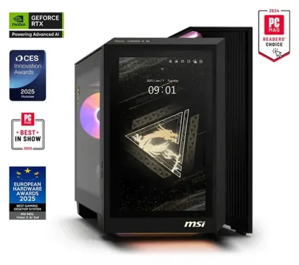 MSI MEG Vision X AI 2NVV9-289EU čierna / Herný počítač / Intel Core Ultra 9 285K / 64GB / 2TB SSD / RTX 5080 16GB / W11H (MEG Vision X AI 2NVV9-289EU)