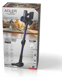 Adler AD 7061 čierna, modrá / Tyčový aku vysávač / 200 W / 0.8 L / 2200 mAh / bezvreckový / HEPA 13 / 23000 Pa (AD 7061)