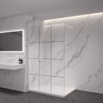 CERANO - Sprchová zástena Walk-in Onyx Round Ľ/P - 8 mm - guľatá vzpera - biela matná, industriálne sklo - 150x200 CER-8050BD242
