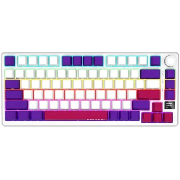 LORGAR KBP7075W (US) biela / bezdrôtová herná klávesnica 75% / US / 2.4GHz / BT 5.0 / RGB (LRG-KBP7075W-WH-US)
