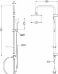 MEXEN/S - Sven sprchový stĺp vrátane vaňovej termostatickej batérie Nox, čierna 77350262-70