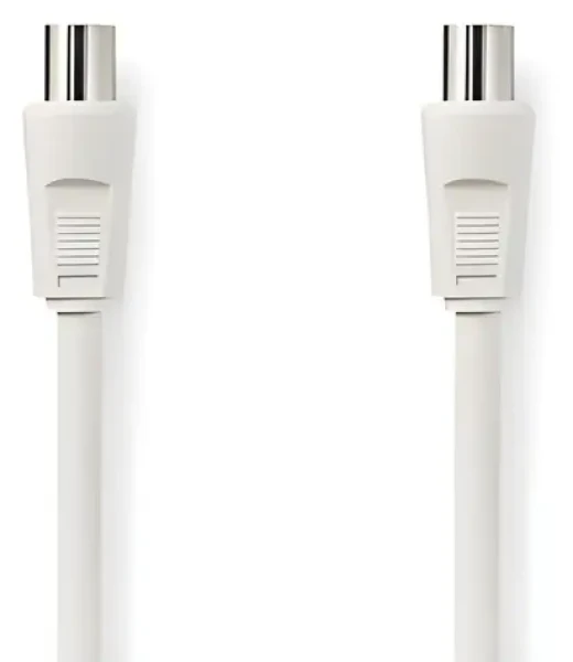 Nedis Koaxiálny kábel biela / Kábel / IEC (Koax) zástrčka - zásuvka / 5 m / Dvojité tienenie / 75 Ohm / 90 dB (CSGB40000WT50)