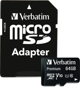 Verbatim Premium MicroSDXC 64 GB / Pamäťová karta / UHS-I (U1) / Class 10 / R: 90 MB/s / W: 10 MB/s