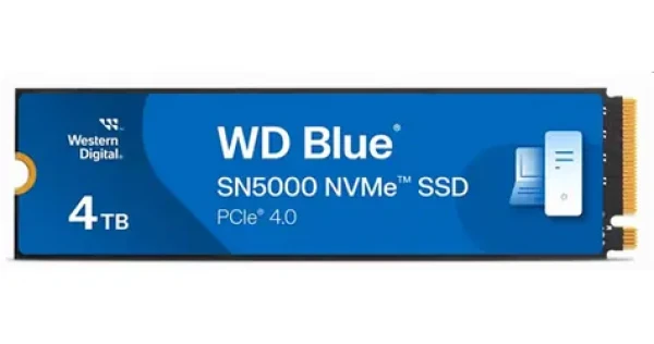WD Blue SN5000 4TB / M.2 SSD 2280 / PCIe Gen4 x4 / čítanie: 5500MBps / zápis: 5000MBps / 5y (WDS400T4B0E-00BKY0)