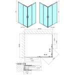 POLYSAN - EASY BLACK obdĺžniková sprchová zástena 900x800, číre sklo EL5315B