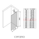 CERANO - Sprchová zástena Walk-in Onyx YL/P - 10 mm - čierna matná, transparentné sklo - 100x200 CER-8050BD8536