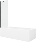 MEXEN/S - Vega obdĺžniková vaňa 150 x 70 cm s panelom + vaňová zástena 60, transparent, čierna 550115070X9506000070