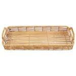 IB LAURSEN Prírodný podnos s držadlami Oblong Rattan / Bamboo