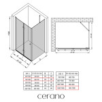 CERANO - Sprchovací kút Volpe L/P - 6 mm - chróm, transparentné sklo - 70x100x190 - zalamovacia CER-427186