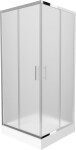 MEXEN/S - Rio štvorcový sprchovací kút 90 x 90, mráz, chróm + vanička so sifónom Rio, biela 860-090-090-01-30-4510