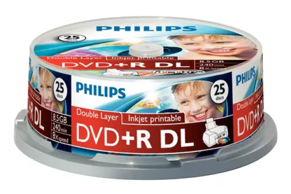 Philips DVD+ R DL 8,5 GB / Médium DVD / 8x / 25 ks / Spindl (DR8I8B25F/00)
