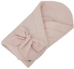 EKO Zavinovačka mušelínová s kokosovou vyberateľnou vložkou a mašľou Powder pink 75x75 cm