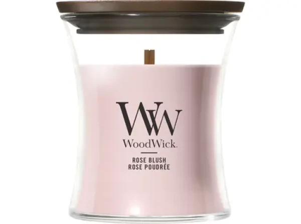 Woodwick Rose Blush sviečka malá (5038581179414)